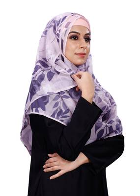 JSDC Leaf Printed BSY Magic Scarf Hijab For Women 2