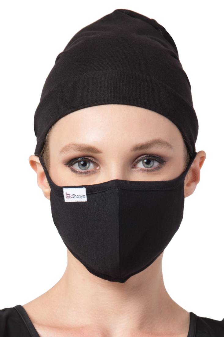 5 Pcs Set-Under Hijab Cap and Mask Combo