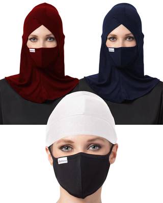 6 Pcs Set-Under Hijab Cap and Mask Combo 1