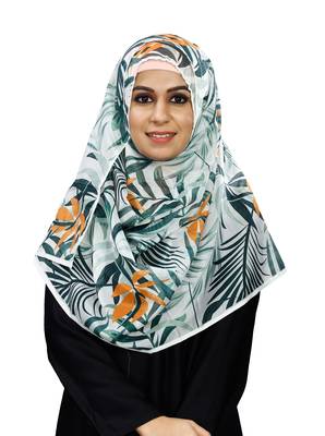 JSDC Women Tropical Leaf Printed BSY Magic Scarf Hijab Stole 1