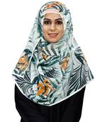 JSDC Women Tropical Leaf Printed BSY Magic Scarf Hijab Stole