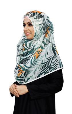 JSDC Women Tropical Leaf Printed BSY Magic Scarf Hijab Stole 2
