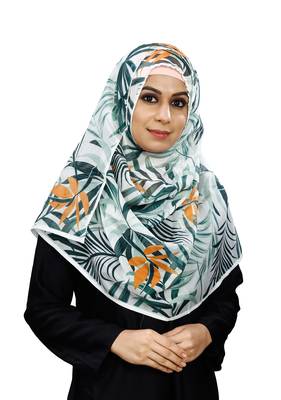 JSDC Women Tropical Leaf Printed BSY Magic Scarf Hijab Stole 4