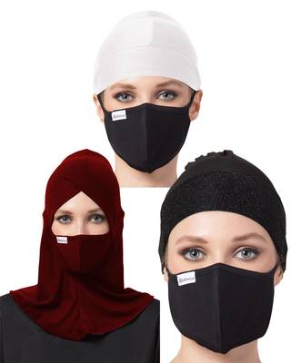 6 pcs Set-Under Hijab Cap and Mask Combo 1