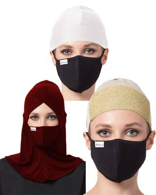 6 Pcs Set-Under Hijab Cap and Mask Combo 1