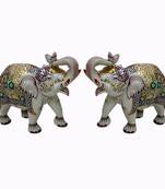 Marble elephant pair