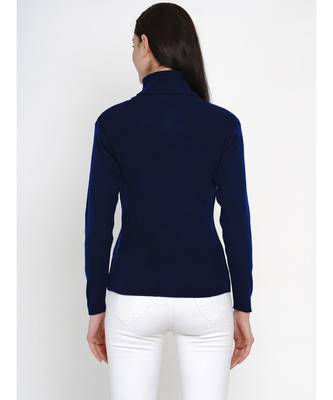 women winter navy high neck sweater 2