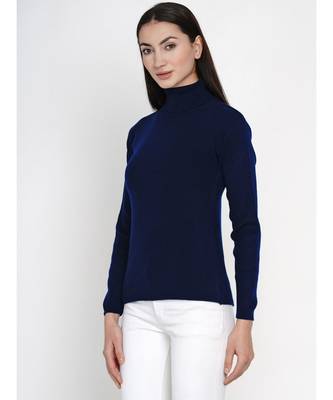 women winter navy high neck sweater 4