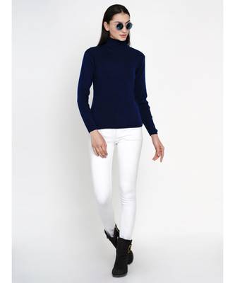 women winter navy high neck sweater 7