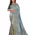 Grey embroidered art silk saree with blouse