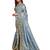 Grey embroidered art silk saree with blouse