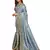 Grey embroidered art silk saree with blouse