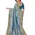Grey embroidered art silk saree with blouse
