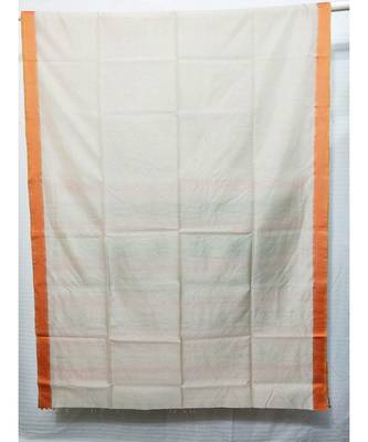 white woven cotton silk saree with blouse 1