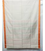 white woven cotton silk saree with blouse