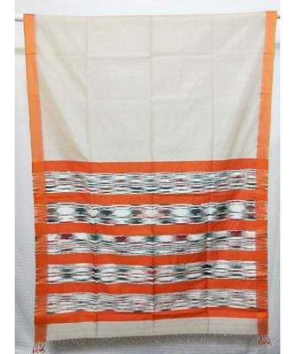 white woven cotton silk saree with blouse 2