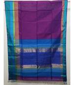PURPLE  woven cotton silk saree with blouse