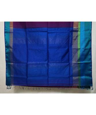 PURPLE  woven cotton silk saree with blouse 2