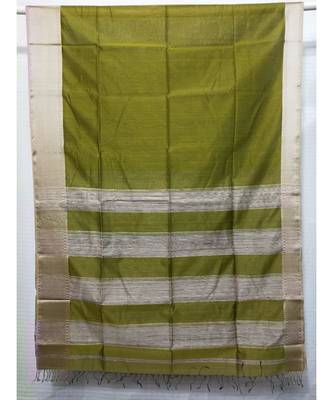 MEHNDI  woven cotton silk saree with blouse 1