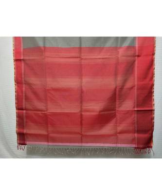 SILVER  woven cotton silk saree with blouse 2