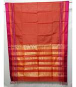 RED  woven cotton silk saree with blouse