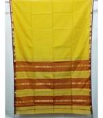 YELLOW  woven cotton silk saree with blouse