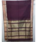PURPLE  woven cotton silk saree with blouse