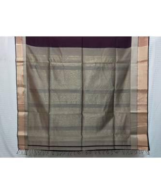 PURPLE  woven cotton silk saree with blouse 2