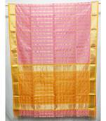 PINK  woven cotton silk saree with blouse