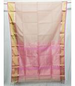 WHITE  woven cotton silk saree with blouse