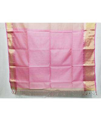 WHITE  woven cotton silk saree with blouse 2