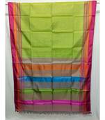 GREEN  woven cotton silk saree with blouse