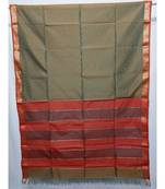 GREY  woven cotton silk saree with blouse