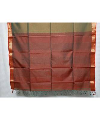 GREY  woven cotton silk saree with blouse 2