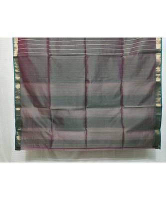 GREY  woven cotton silk saree with blouse 2