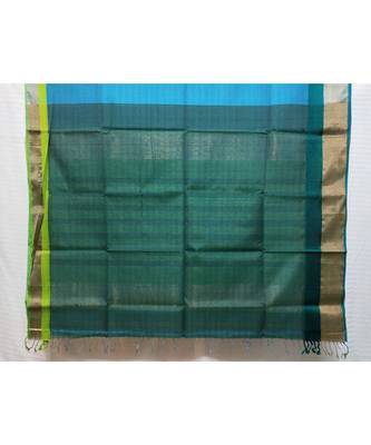 SKY BLUE  woven cotton silk saree with blouse 2
