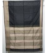 BLACK  woven cotton silk saree with blouse