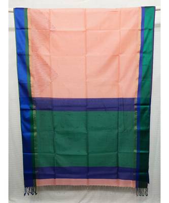 PINK  woven cotton silk saree with blouse 1