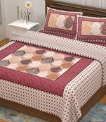 Pink City Fabrcs Unique Design Pure Cotton Jaipuri Bedsheet with 2 Pillow Cover