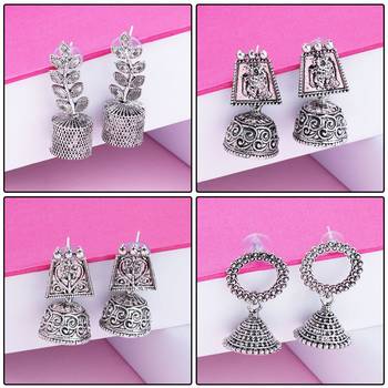 Oxidised Wedding  Traditional jhumki Earring For Women Girl Set 4 1