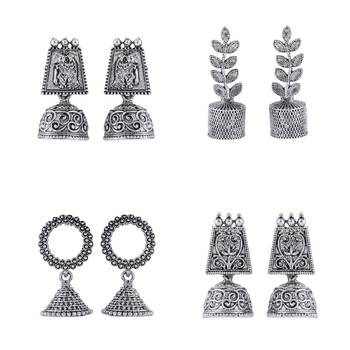 Oxidised Wedding  Traditional jhumki Earring For Women Girl Set 4 3