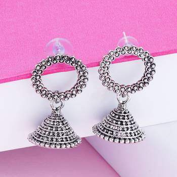 Oxidised Wedding  Traditional jhumki Earring For Women Girl Set 4 4