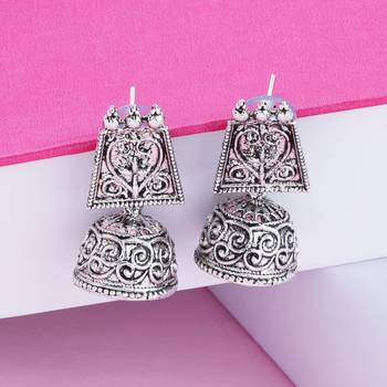 Oxidised Wedding  Traditional jhumki Earring For Women Girl Set 4 5