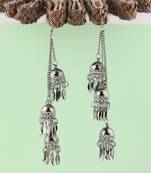 Exclusive Party Wear Silver Black Multi Drop Designer Earrings For Women Girl