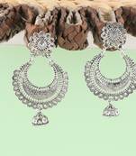Stylish Party Wear Silver jumki Dangle Earrings For Women Girl