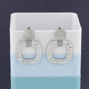 Fashion Silver Plated Diamond Dangle Earring For Women Girl 1