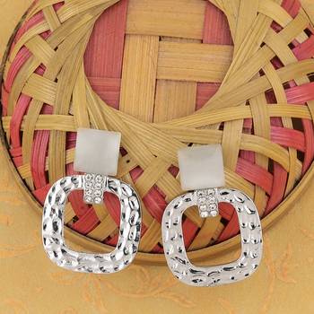 Fashion Silver Plated Diamond Dangle Earring For Women Girl 2