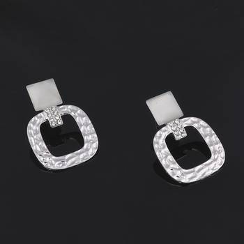Fashion Silver Plated Diamond Dangle Earring For Women Girl 3