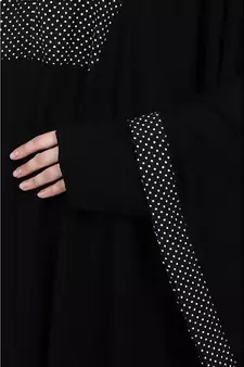 Black Nida Plain Embellished Kaftan Pochampally