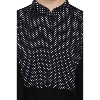 Black Nida Plain Embellished Kaftan Pochampally 5